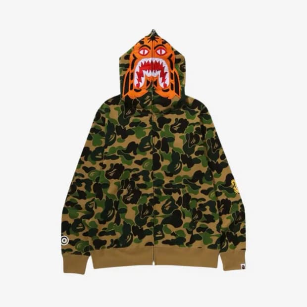 Xl 베이프 샤크 후드 타이거 후드집업 abc 카모 녹계 그린 bape