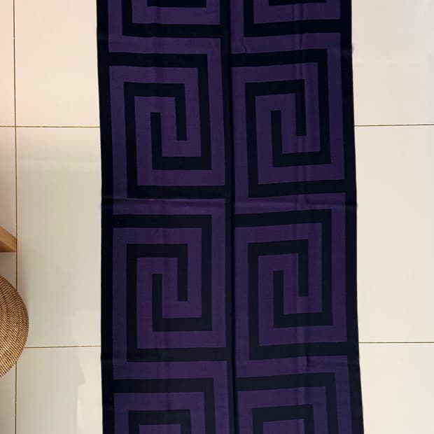 베르사체 VERSACE 퍼플 블랙 메두사 로고 패턴 프린지 명품 머플러