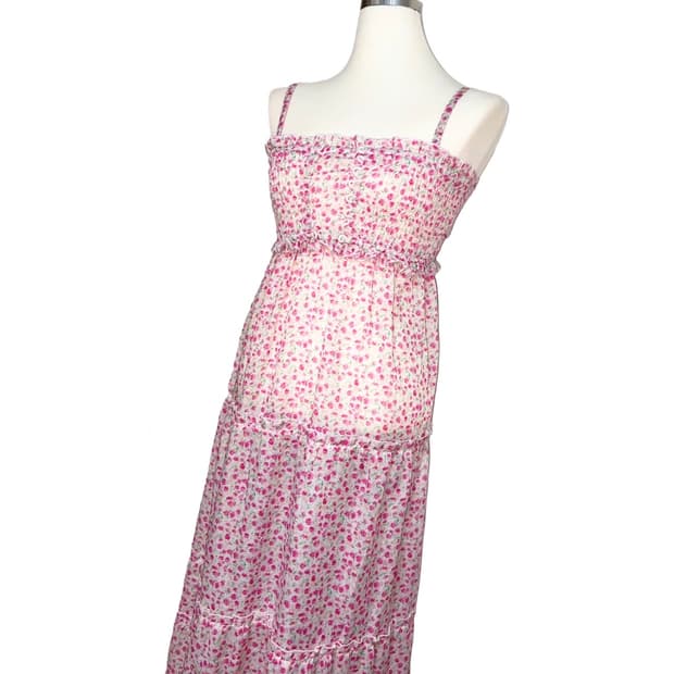 Pink Floral Smocked Dress