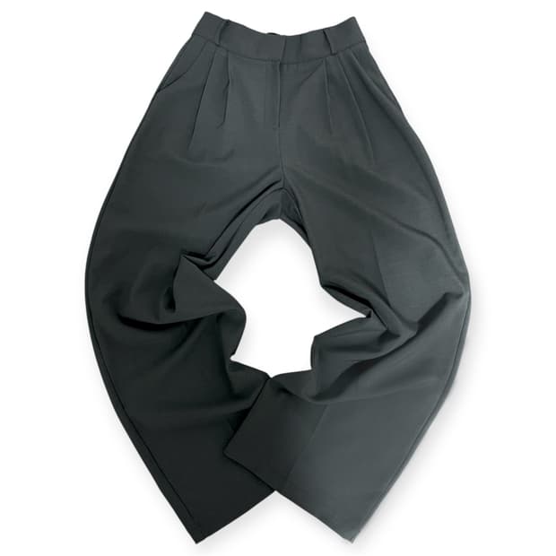 와이드 그레이 슬랙스