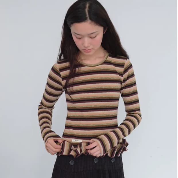 무음 MUWM 러플 세트 티셔츠