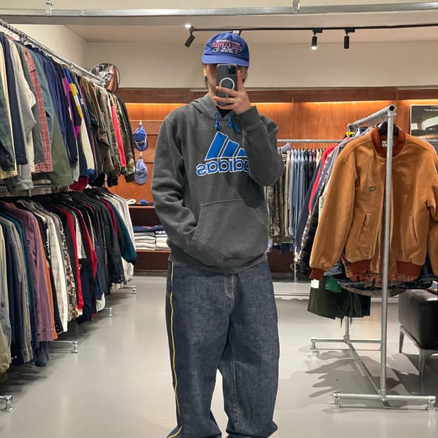 아디다스 빅로고 후드 집업  