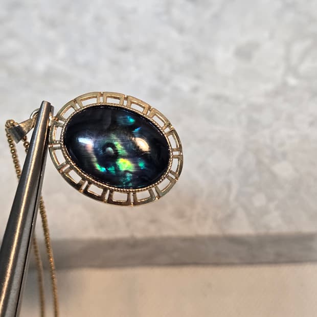 ELLE PARIS 프렌치 감성 블루 쉘 펜던트 목걸이