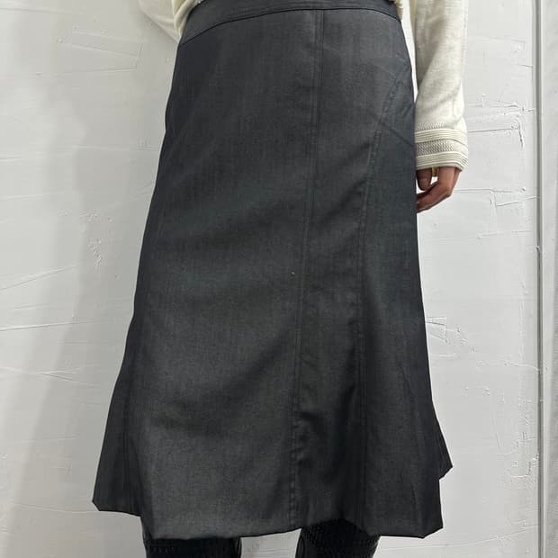 silver midi skirt