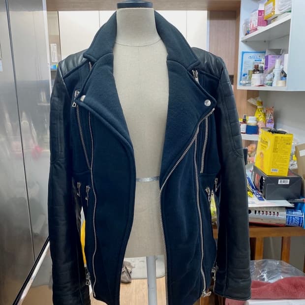 발망 가죽 라이더 자켓