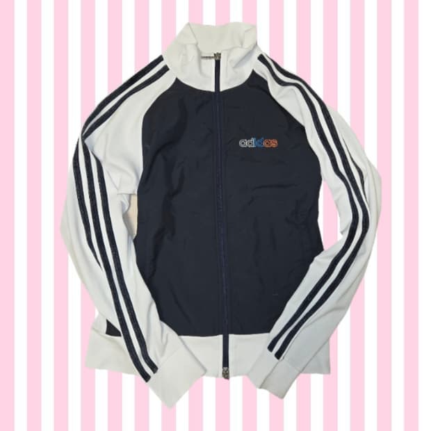 아디다스 화이트 네이비 져지 트랙탑