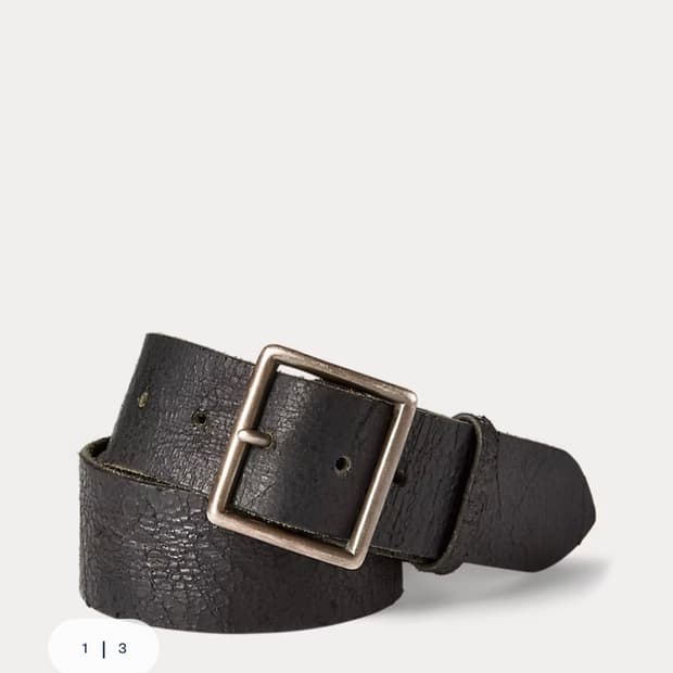 더블알엘 디스트레스트 레더 벨트 34