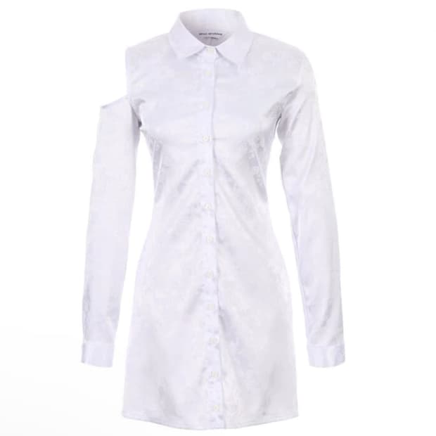 Wsc아카이브 자카드 셔츠 원피스