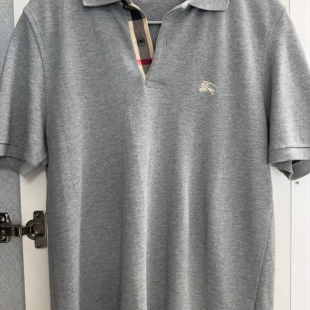 버버리 브릿 코튼 반팔 PK셔츠 카라티 s