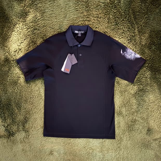 Y-3 요지 야마모토 뉴질랜드 올블랙스 폴로 티셔츠 블랙