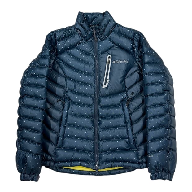 컬럼비아 빈티지 도트 땡땡이 나일론 경량패딩 자켓 S