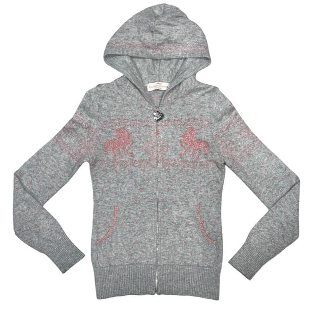 히스테릭 글래머 아카이브 폴카닷 유니콘 클로버 패턴 후드 집업 자켓