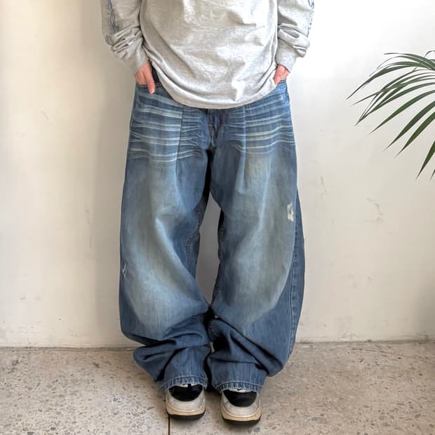 90s’빈티지 자수 힙합팬츠