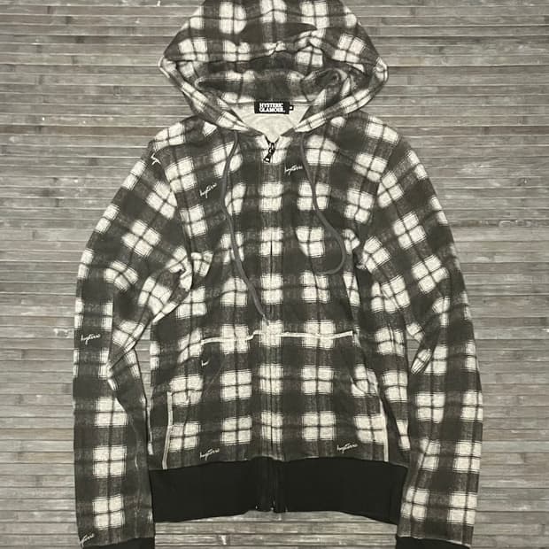 Vintage mood grey check hoodie