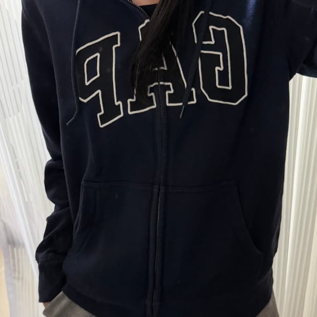 갭 네이비 후드집업 s