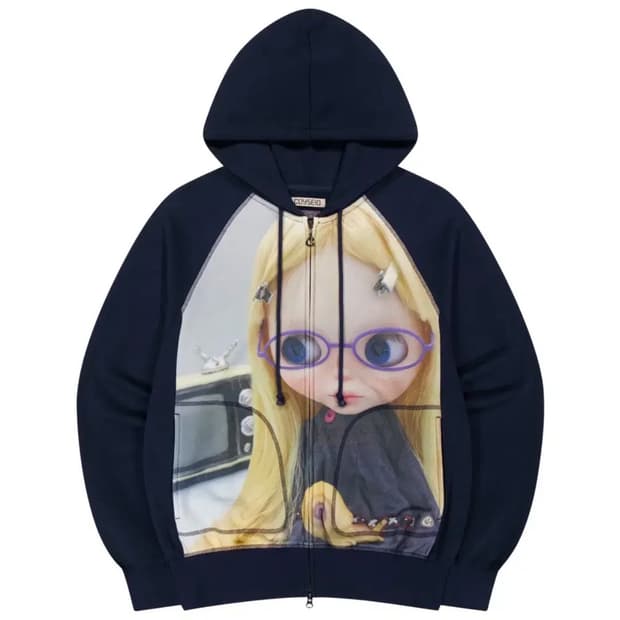 코이세이오 브라이스 그래픽 후드집업 네이비