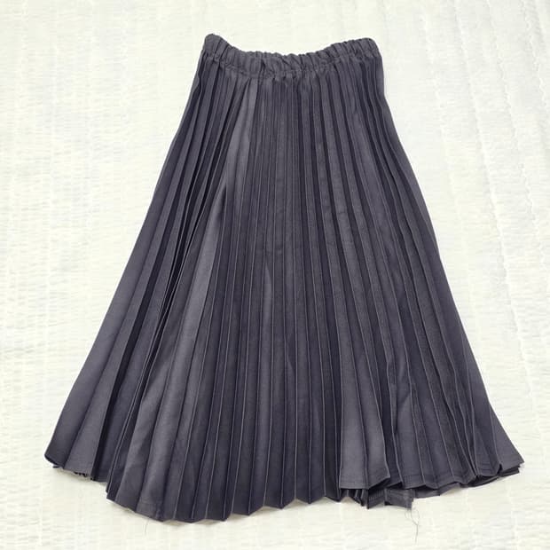 빈티지 jk 블랙 플리츠 롱스커트