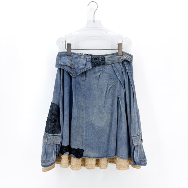 빈티지 패치워크 데님 레이어드 스커트