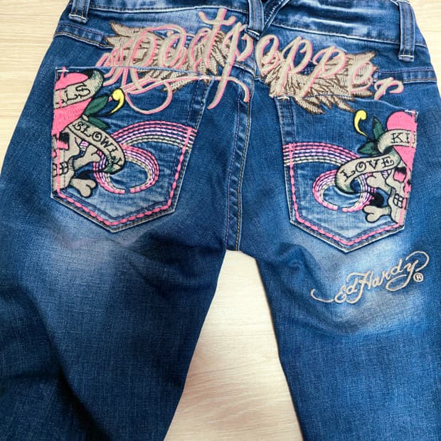 레드 페퍼×에드하디 콜라보 로우라이즈 스키니진