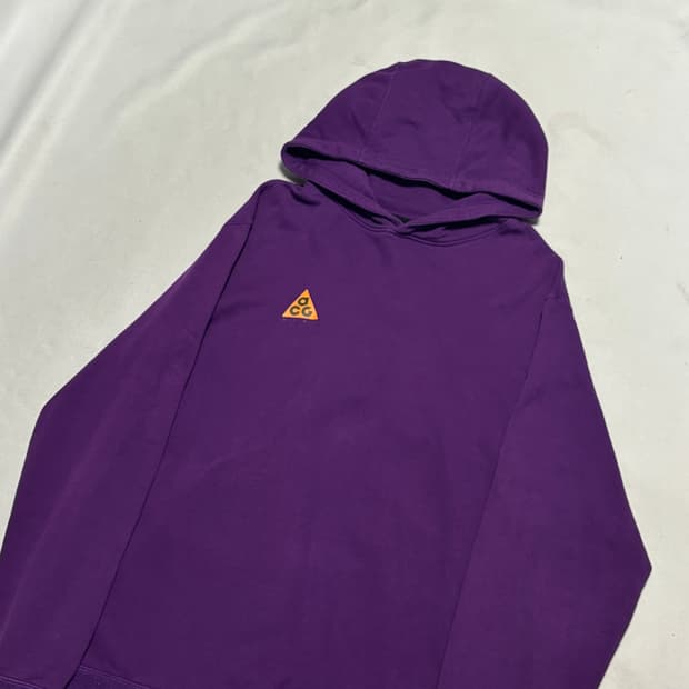 XL 나이키 acg 로고 퍼플 후드티