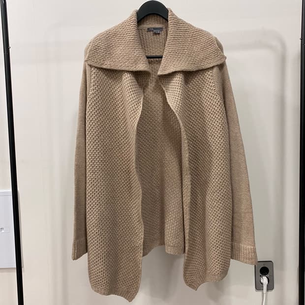 빈스 야크 울 숄카라 케이프 가디건