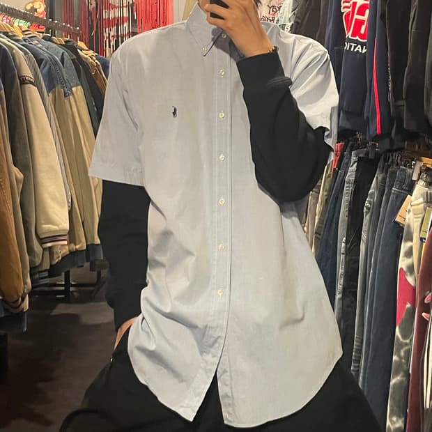 [IM] polo 폴로 라이트그레이시 블루 반팔셔츠