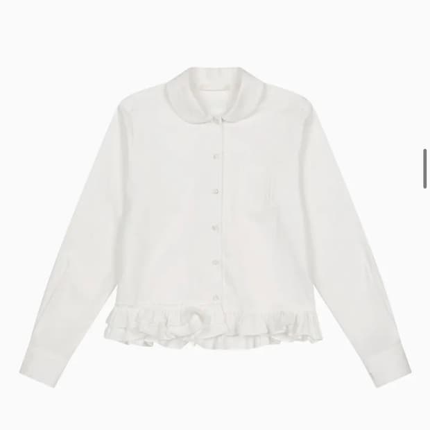 오헤시오 프릴 포켓 블라우스 아이보리