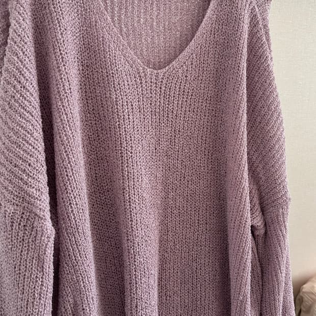 브이넥 여름 니트 라벤더 (새상품)