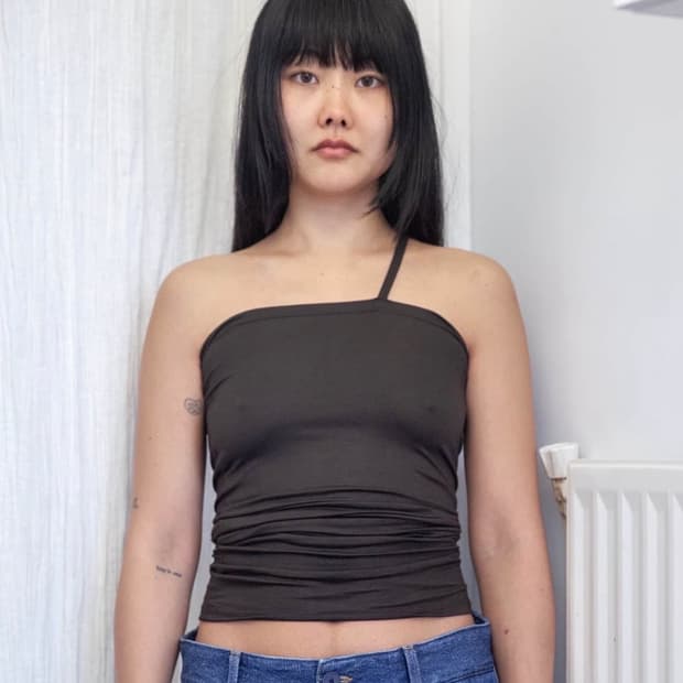 (XS,S,M,L) 베이스레인지 Nida 숄더탑 / 포비아