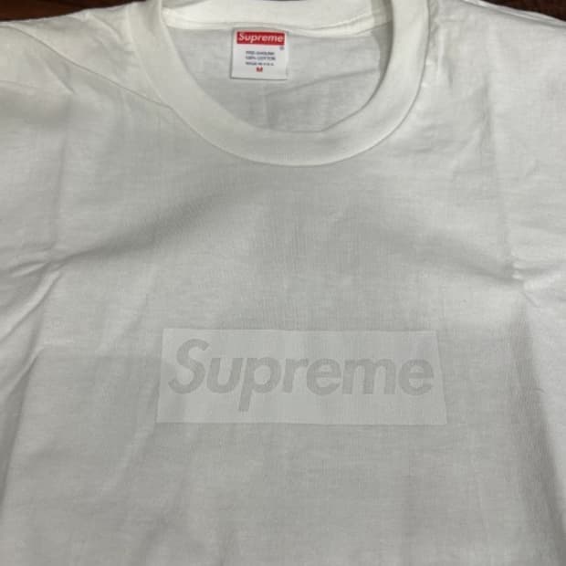 [M]슈프림 토날 박스로고 티셔츠 화이트 - 23SS