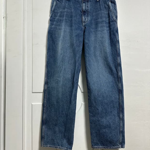 포터리 원워시드 와이드 데님 팬츠