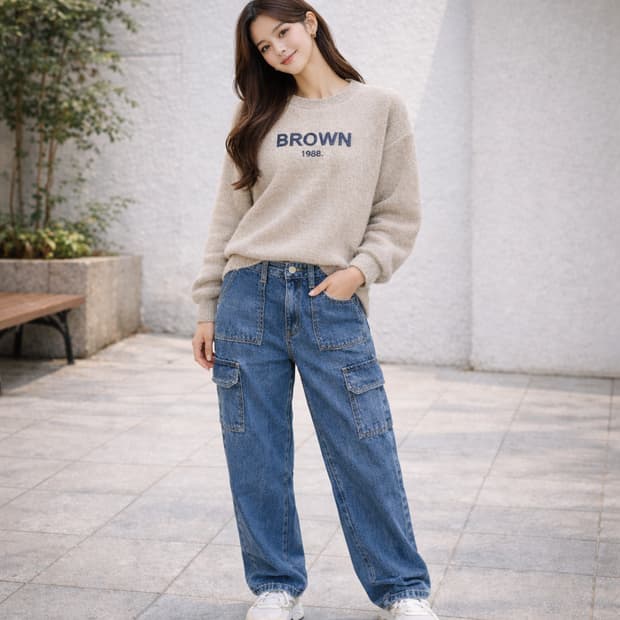 BOK PLACE 데님 카고 팬츠