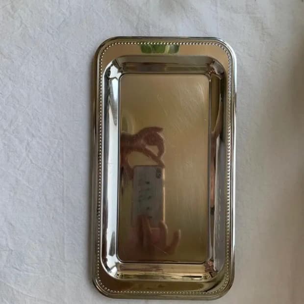 빈티지 프랑스 스테인레스 트레이 