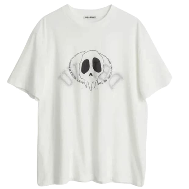 (48) 아워레가시 매버릭 데자뷰 프린트 화이트 반팔 티셔츠