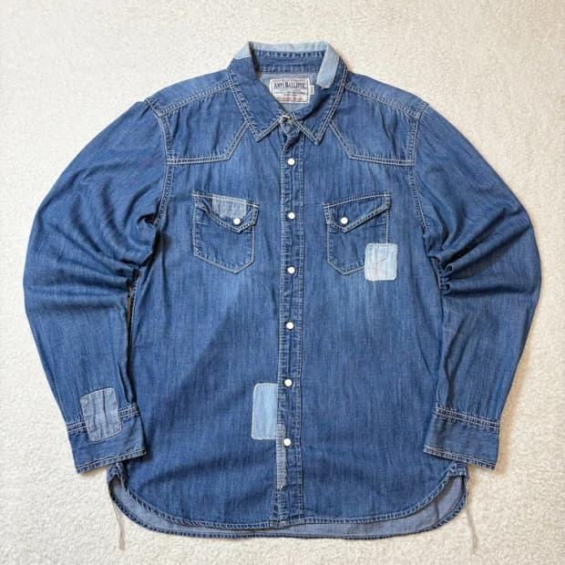안티볼리스틱 00's 재팬 패치드 웨스턴 데님 셔츠 pn6167   