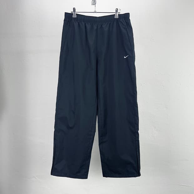 00s 나이키 블랙 스우시 나일론 트랙 팬츠