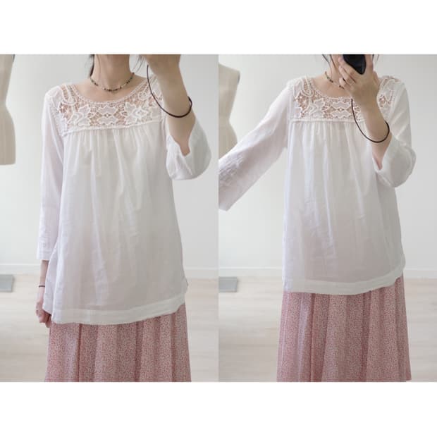 GAP white sheer shirring top