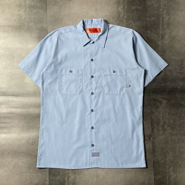 DICKIES 디키즈 라이트블루 반팔 워크 셔츠 A00927