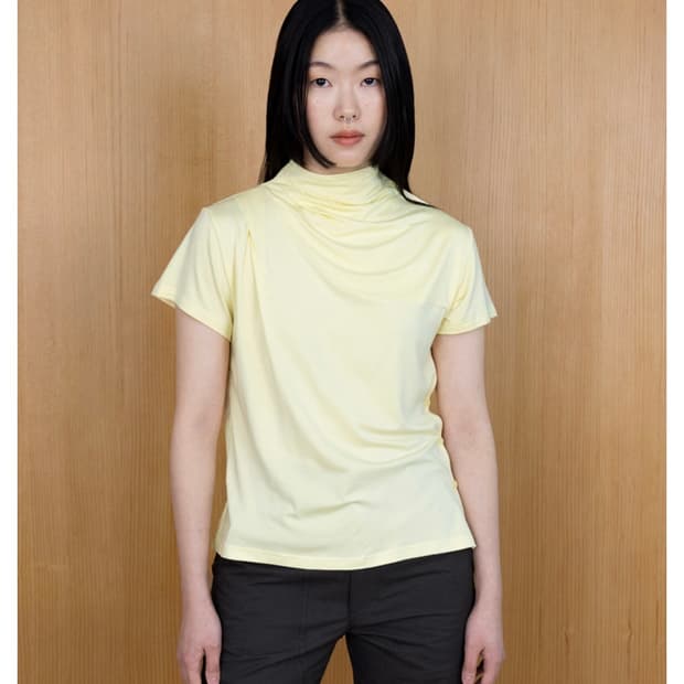 Safari sula Stitch Drape Jersey in Lemon