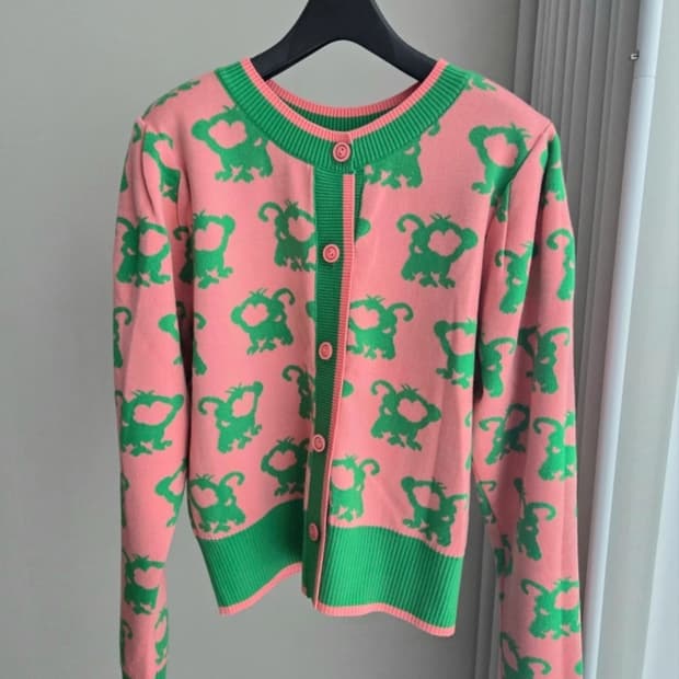 매니모어몽 엠엠엠 mmm 리버시블 가디건 핑크 그린