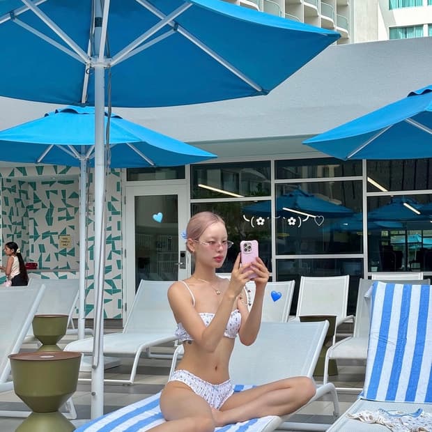 글로니 테디 비키니 세트 BLUSH BIKINI SET M사이즈