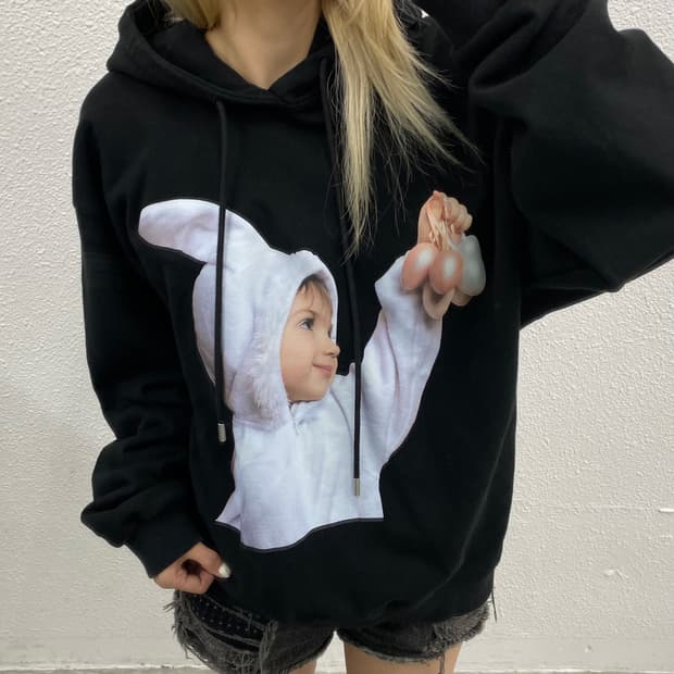 아크메드라비 토끼베이비 블랙 후드 2