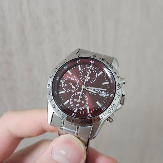 Seiko Chronograph 세이코 크로노그래프 레드와인 색상
