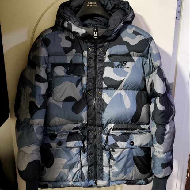 100사이즈 뉴발란스 카모플라쥬 구스다운 패딩