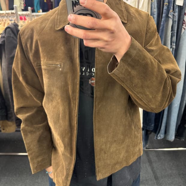 M)Wagle 빈티지 브라운 돈피 레더 자켓