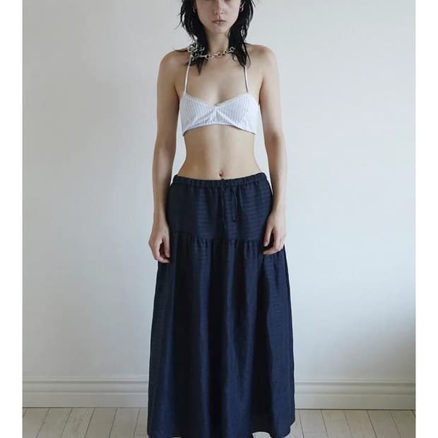 데어드 WAVE YOKE SHIRRING SKIRT