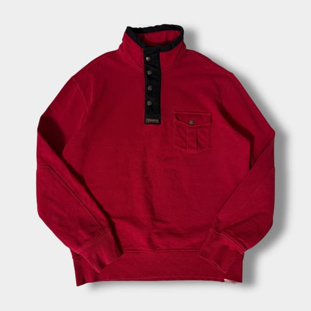 폴로 랄프로렌 루즈핏 레드 스냅하프집 스웻셔츠