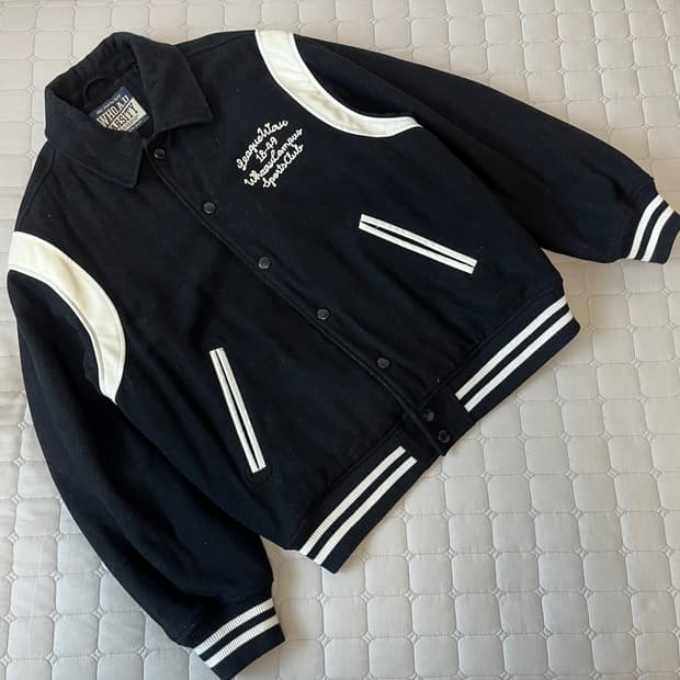 후아유 바시티 자켓 블랙 XL