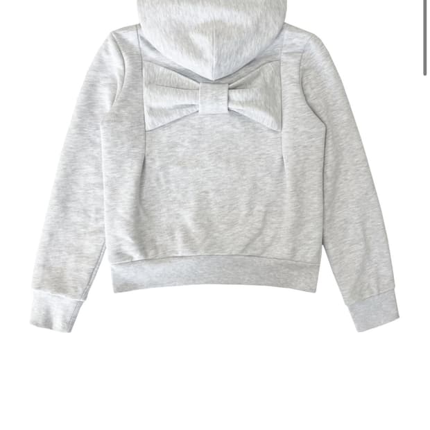 체메씨 BOW HOODIE (WHITE MELANGE)