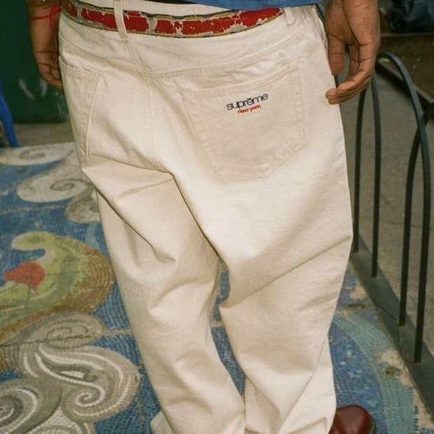 25fw 슈프림 배기 셀비지진 내추럴 32